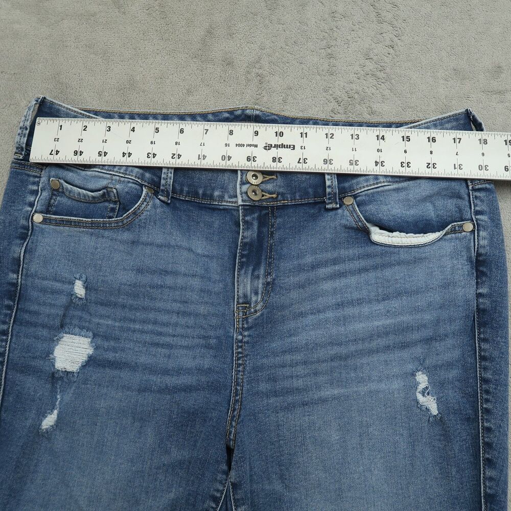Torrid Jeans Women's Size 18R Blue High-Rise Jegging Denim 28" Inseam Destroyed - Picture 16 of 16